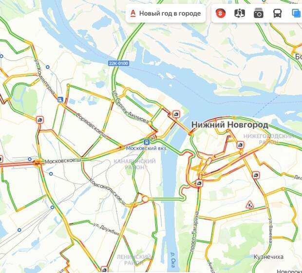 Пробки нижний новгород сейчас онлайн ольгино карта смотреть