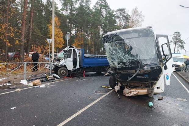 Человек погиб при столкновении автобуса с «Газелью» в Ленобласти