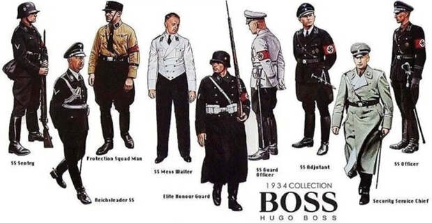 «Hugo Boss. Коллекция 1934 года». Растиражированные рекламные картинки являются на самом деле фейком – дизайном одежды компания в те годы не занималась Был ли основатель Hugo Boss личным стилистом Гитлера, и За что известный Дом моды приносил извинения