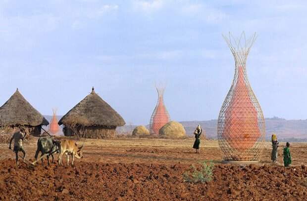 Warka Water в эфиопской деревне