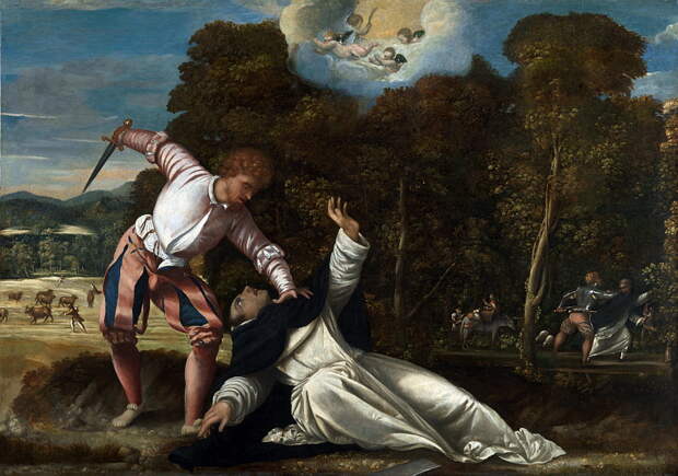 Bernardino da Asola - The Death of Saint Peter Martyr. Национальная галерея, Часть 1