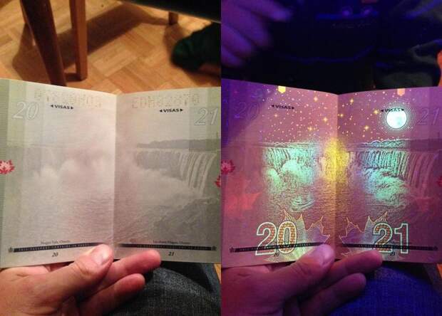CanadianPassport00 Новый паспорт гражданина Канады в свете ультрафиолета