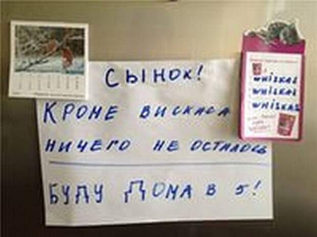 Прикольная переписка на холодильниках