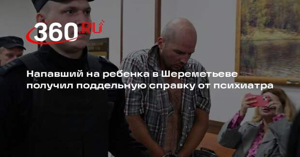 Напавший на ребенка в Шереметьеве получил поддельную справку от психиатра