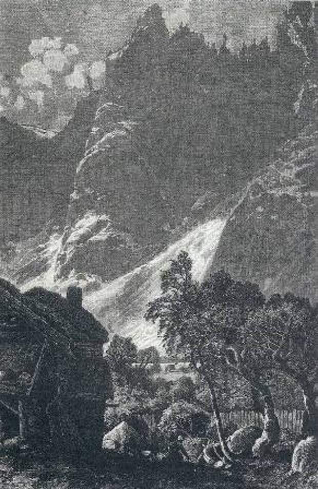 Тролльтинды в Румсдале (ксилография). 1887