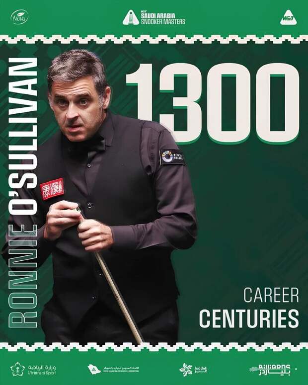 Ронни О'Салливан реализовал 1300-й сенчури-брейк в карьере (фото: WST)