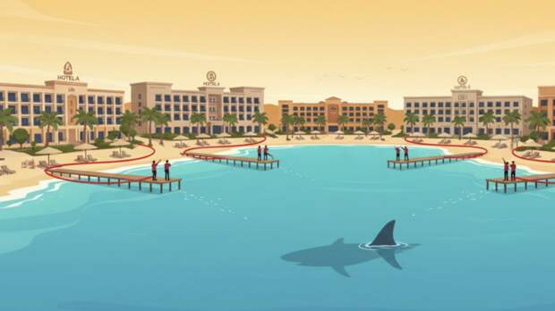 Пляжи пяти отелей в Хургаде закрыли из-за акулы