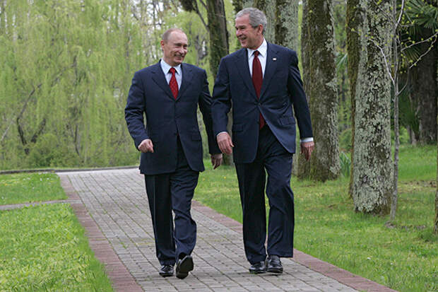 Владимир Путин и Джордж Буш-младший