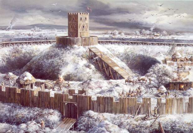 Первые Средневековые крепости были из дерева и земли. |Фото: pinterest.ru.