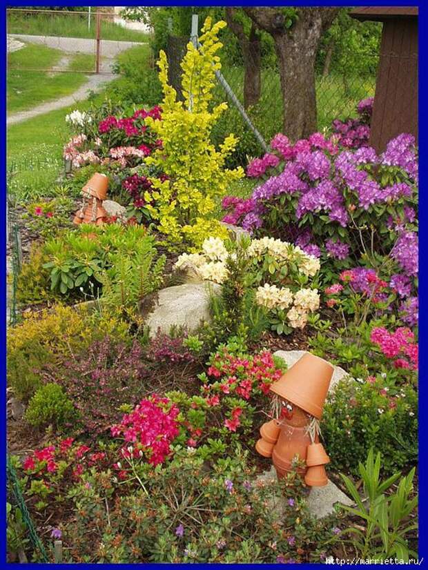украшение для сада. куклы из цветочных горшков (8) (525x700, 363Kb)