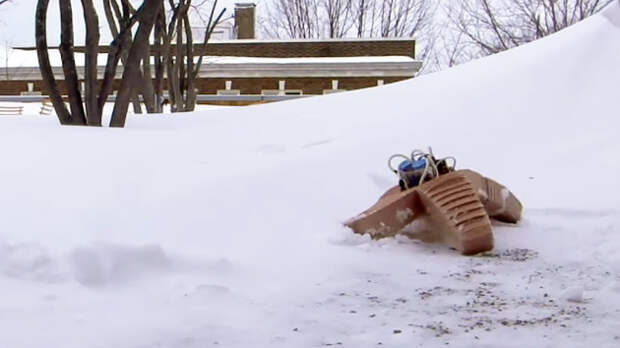Soft robot trudges through snow