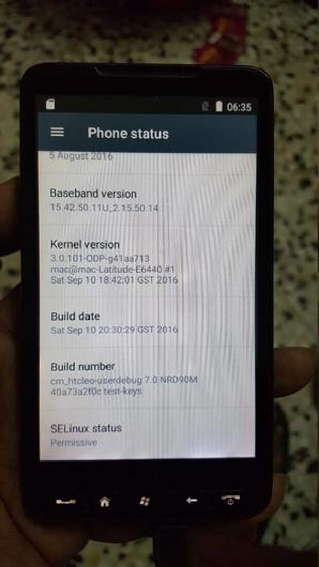 HTC HD2 с Android 7.0 Nougat