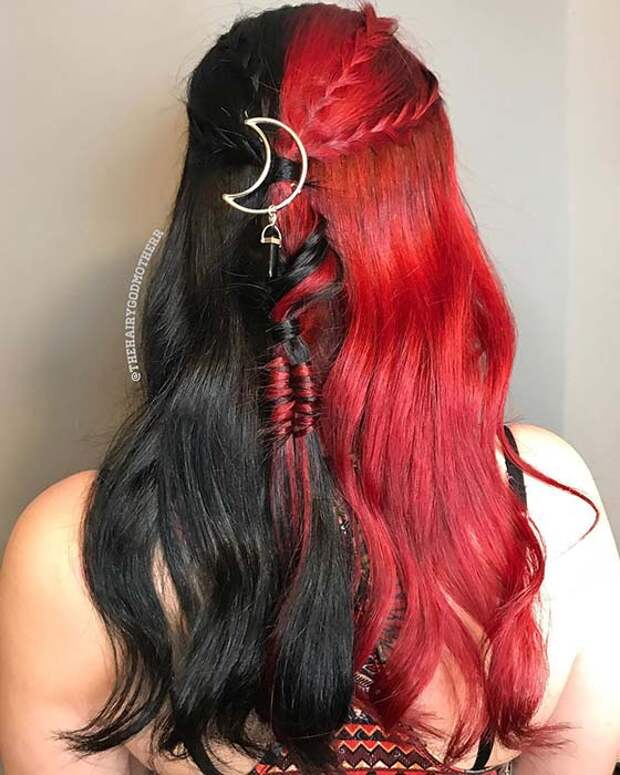 красное и черное окрашивание волос фото 1