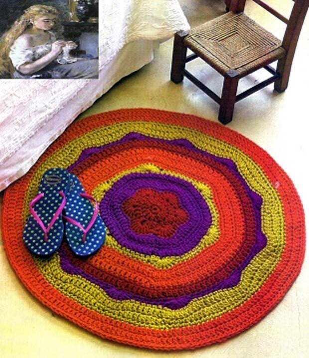 Разноцветный круглый коврик