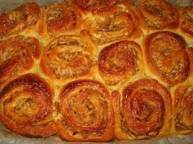 Булочки с яблоком из быстрого теста Булочки с яблоком из быстрого теста