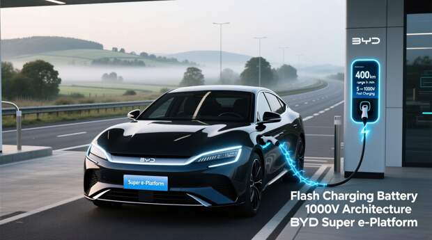 Скорость зарядки Super e-Platform от BYD сопоставима с заправкой авто бензином