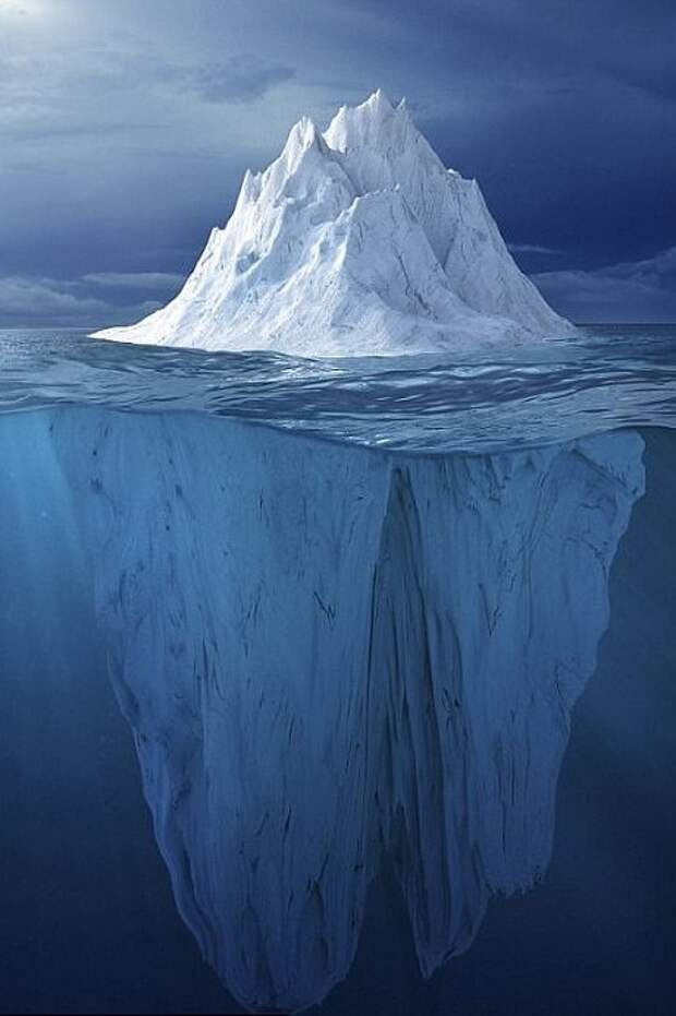 Тот, кто не верит, что над водой видна лишь десятая часть айсберга, тепер может воочию в этом убедиться граница воды и воздуха, красота, мир под водой, необычный ракурс, оригинально, подводные обитатели, природа, фото