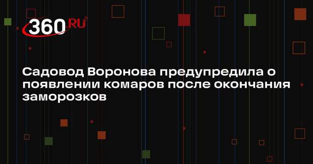 Садовод Воронова предупредила о появлении комаров после окончания заморозков