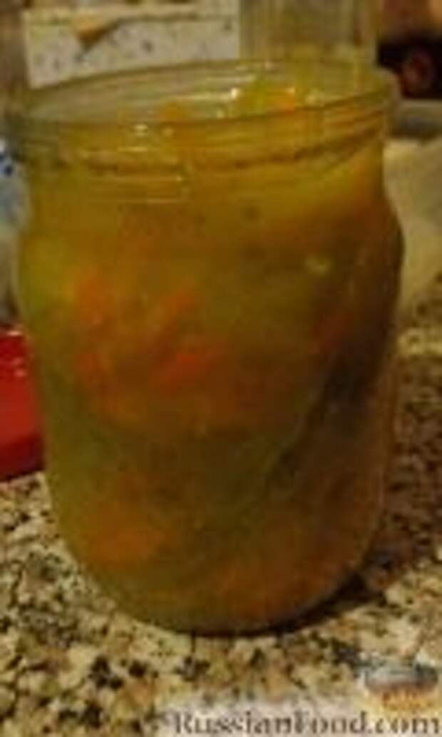 Фото к рецепту: Зеленые помидоры с морковью на зиму Фото к рецепту: Зеленые помидоры с морковью на зиму