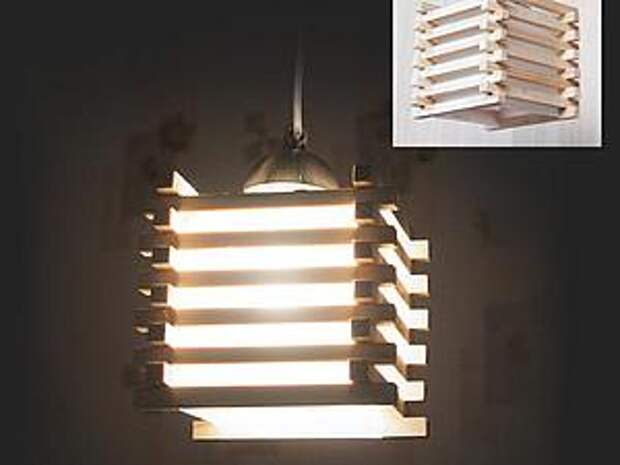 Стильный деревянный светильник своими руками | Ярмарка Мастеров - ручная работа, handmade