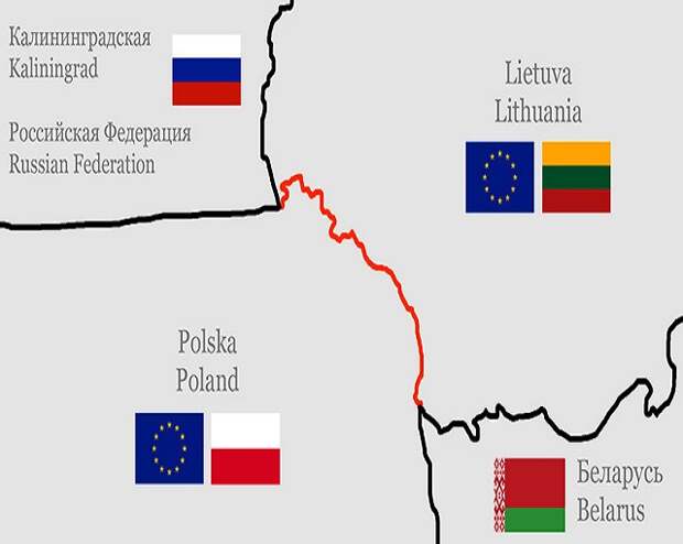 Сувальский коридор на карте калининградская область