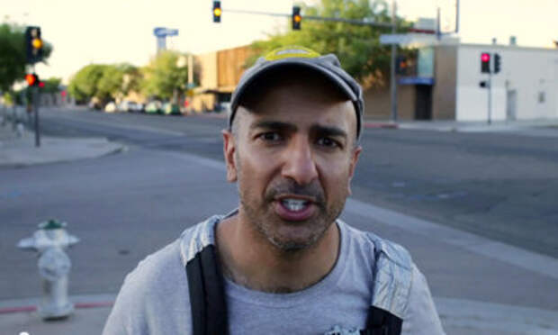 In this still frame from video provided by the Kasakari For Governor campaign, Neel Kashkari, the Republican candidate for California governor, speaks to the camera during a week he posed as a homeless and unemployed person on the streets of Fresno, California. (Kashkari For Governor campaign/AP Photo)