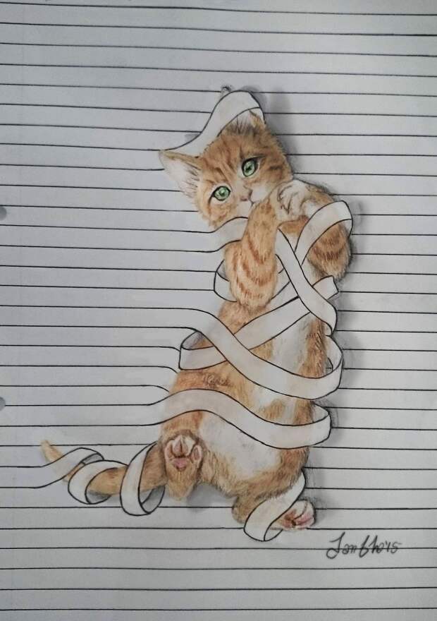 художник рисует животных между строк 
