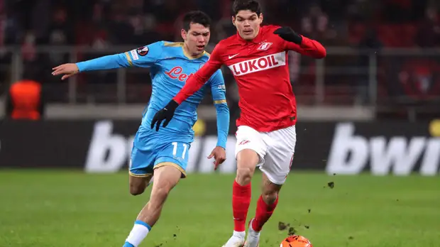 По итогам первого тайма «Спартак» ведёт 2:0 у «Наполи»