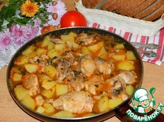 Куриная зажарка с овощами