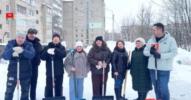 Жители Новомосковска участвуют в снежном субботнике