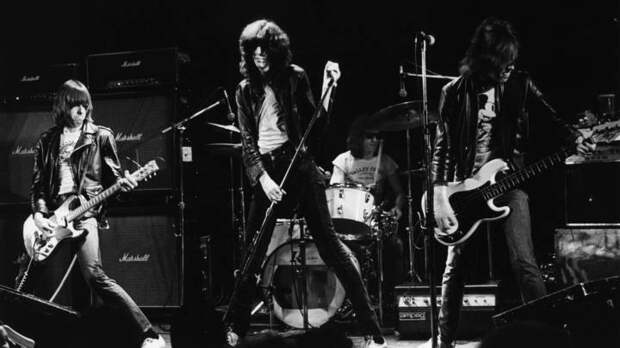 The Ramones perform in New York City, circa 1970's. 