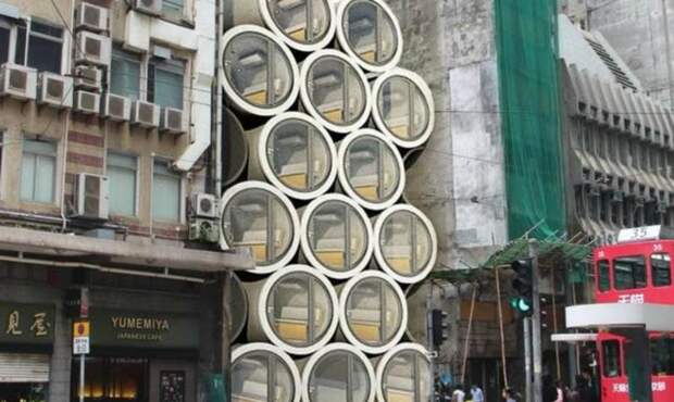 В Гонконге создали дома из бывших бетонных водопроводных труб