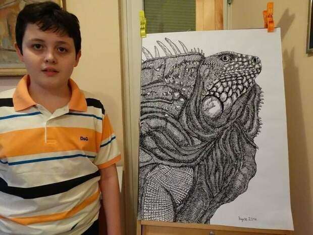 12 лет Душан Кртолица, животные, искусство, рисунок, талант, художник
