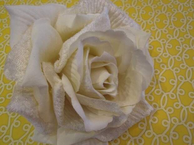 Бархатная роза - Кот белый - Дамских, Измененные Couture, волос Цветы, Шелковый