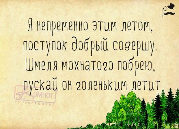 Я непременно этим летом поступок добрый совершу!