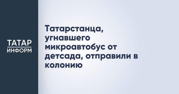 Татарстанца, угнавшего микроавтобус от детсада, отправили в колонию
