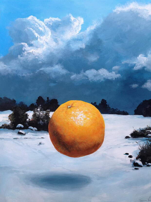Космонавты и летающие фрукты: картины Thomas Krahn