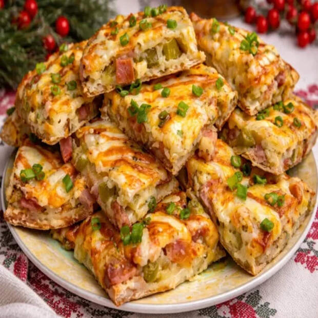 Как в пиццерии, только проще: готовим нежную пиццу с маринованными огурчиками и сыром