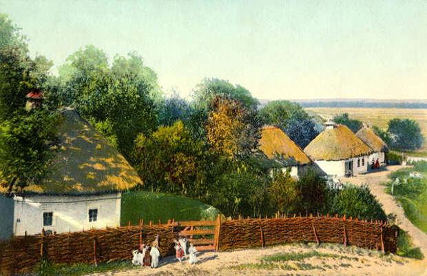 Украинская деревня, начало XX века. Фото: Culture Club / Getty Images / Fotobank.ru