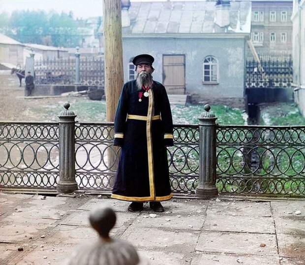 Городской служащий, 1907 год империя., путешествия, цветное фото