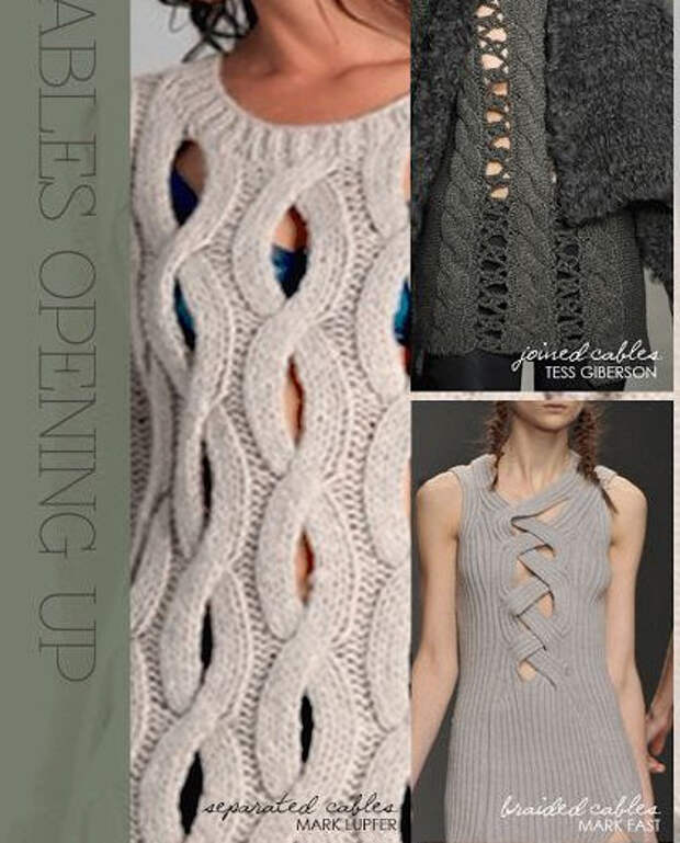 Варианты вязания спицами сквозных узоров для платьев, пуловеров и кофточек