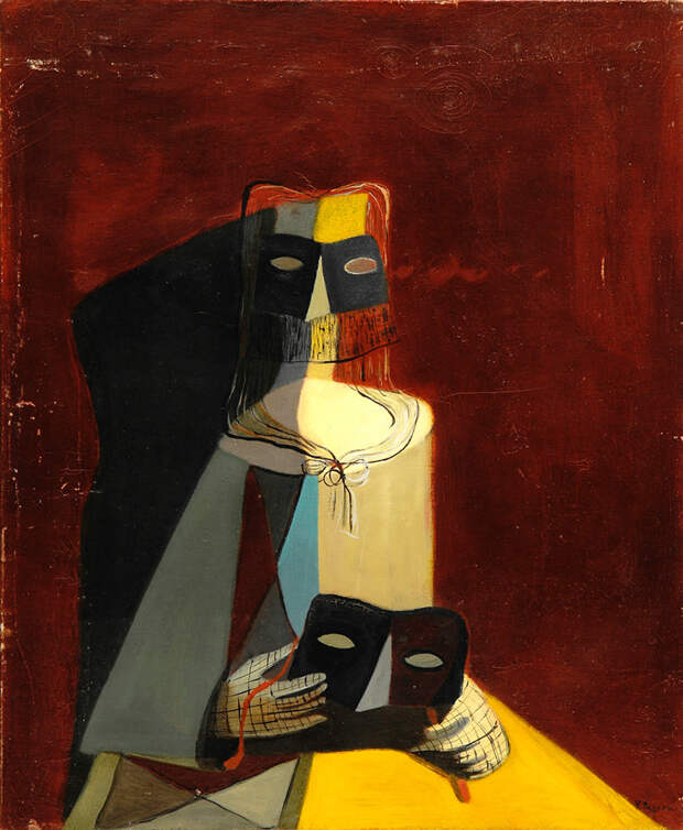 Вера Пагава. 1907–1988. Женщина с маской. Около 1937. Холст, масло. 65×55. Предоставлено Культурной ассоциацией Веры Пагавы, Париж