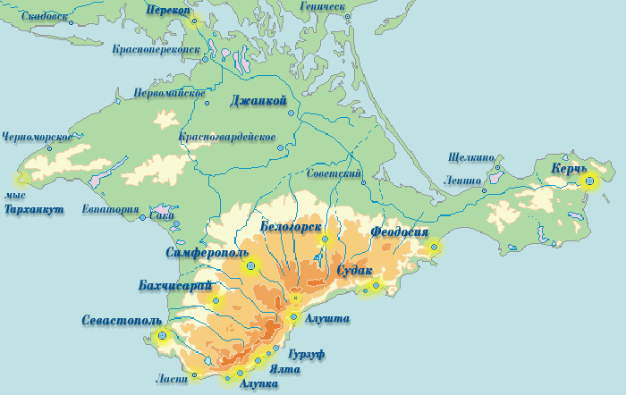 Карта россии с крымским полуостровом