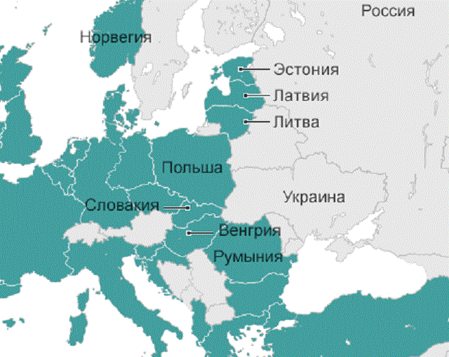 Карта европы с украиной и белоруссией