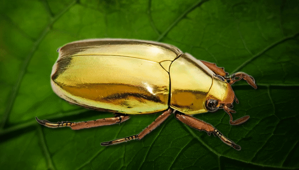 Ученые раскрыли секрет золотой окраски жуков-скарабеев