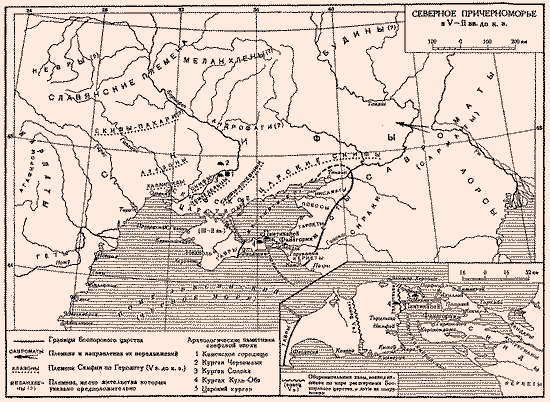 Греческие колонии Северного Причерноморья. Карта