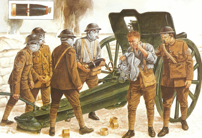 Британский гаубичный расчет на Сомме, август 1916 г .