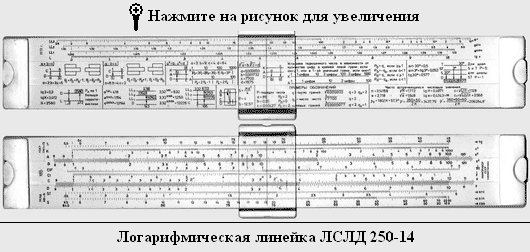 Логарифмическая линейка ЛСЛД 250-14